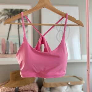 Athleta Pink Strappy Cross-Back Sports Bra | Size XL